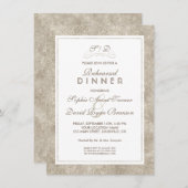 Elegantes Silber und Weiß Border PROBE DINNER Einladung (Vorne/Hinten)