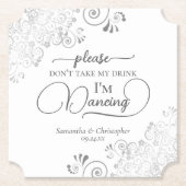 Elegantes Silber und Weiß, nimm mir nicht die Hoch Untersetzer (Vorderseite)