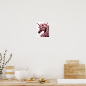 Elegantes Silber-UNICORN-Zitat-Design Poster (Küche)