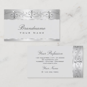 Elegantes Silber Verziert Sparkling Diamanten Orna Visitenkarte