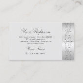 Elegantes Silber Verziert Sparkling Diamanten Orna Visitenkarte (Rückseite)