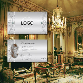 Elegantes Silber Verzierte gequiggelte Juwelen Log Visitenkarte