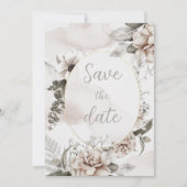 Elegantes Silber & Weiß Blumen Save The Date (Vorderseite)