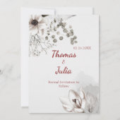 Elegantes Silber & Weiß Blumen Save The Date (Rückseite)