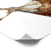 Elegantes Silber WHISKY SPLASH Poster (Ecke)