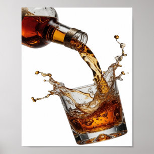 Elegantes Silber WHISKY SPLASH Poster