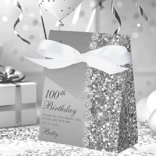 Elegantes Silber zum 100. Geburtstag Geschenkschachtel