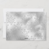Elegantes, silberblaues Schneeflocken-Foto Feiertagskarte (Rückseite)