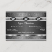 Elegantes Silbereffektmuster und Imitate Rhineston Visitenkarte (Rückseite)