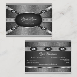 Elegantes Silbereffektmuster und Imitate Rhineston Visitenkarte