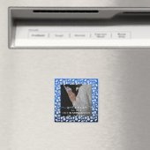 Elegantes Silberes blaues Herz Diamant Glitzer Hoc Magnet (In Situ (Geschirrspüler))