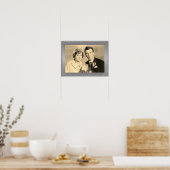 Elegantes, silberfarbenes Foto Poster (Küche)