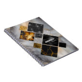 Elegantes, silberfarbenes geometrisches Skizzenbuc Notizblock (Rechte Seite)