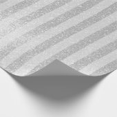 Elegantes silberfarbenes Glitzer mit schicken Stre Geschenkpapier (Ecke)