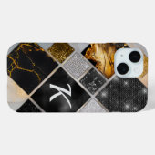 Elegantes, silberfarbenes Gold geometrisch Case-Mate iPhone Hülle (Rückseite (Horizontal))