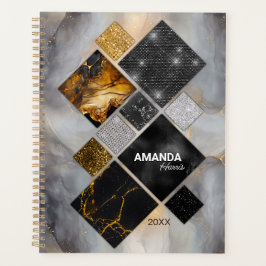 Elegantes, silberfarbenes Gold geometrisch Planer