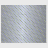 Elegantes silberfarbenes Streifenpapier Geschenkpapier (Flach)