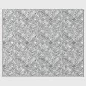 elegantes silberfarbenes Weihnachtsmuster Geschenkpapier (Flach)