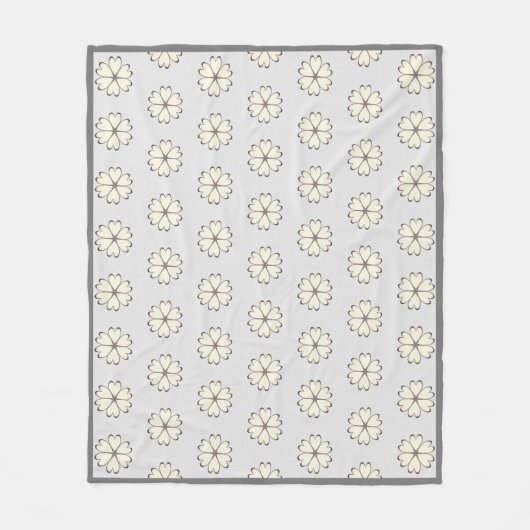 Elegantes Silberherz Blume Muster Fleecedecke (Vorderseite)