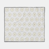 Elegantes Silberherz Blume Muster Fleecedecke (Vorderseite (Horizontal))