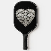 Elegantes Silberherz Pickleball Schläger (Rückseite)