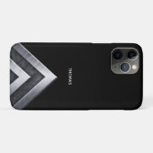 Elegantes Silbermetall-Muster Case-Mate iPhone Hülle (Rückseite (Horizontal))