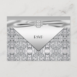 Elegantes silberne Hochzeits-Jahrestags-Party UAWG RSVP Karte