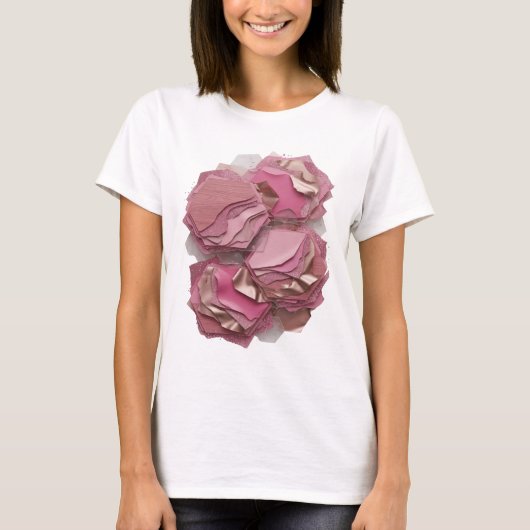 Elegantes silbernes ABSTRACT ART Modeprint T-Shirt (Vorderseite)
