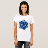 Elegantes Silbernes BLUE FLAME Statement Design T-Shirt (Vorne ganz)
