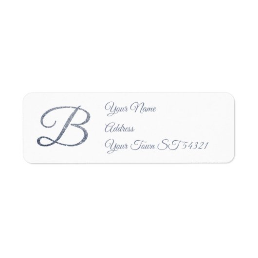 Elegantes silbernes Glitter-Monogramm B Personalis (Vorne)