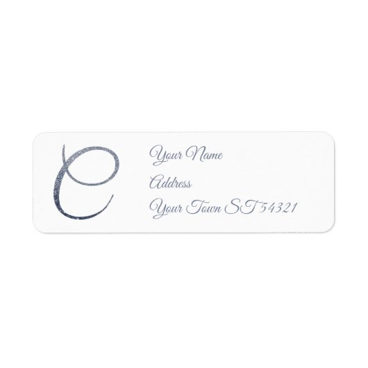 Elegantes silbernes Glitter-Monogramm C personalis (Vorne)