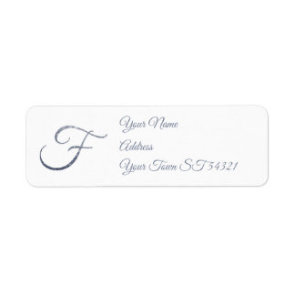 Elegantes silbernes Glitter-Monogramm F Personalis
