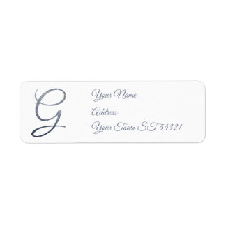 Elegantes silbernes Glitter-Monogramm G Personalis