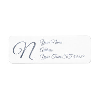 Elegantes silbernes Glitter-Monogramm N personalis