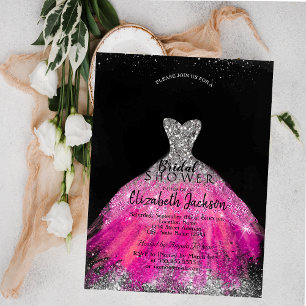 Elegantes silbernes Glitter-Violettes Brautkleid f Einladung