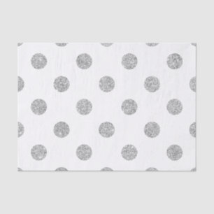 Elegantes silbernes Glitzer-Polka-Punkt-Muster Seidenpapier