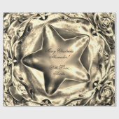 Elegantes silbernes Goldsepia-Weihnachtsstern-Chic Geschenkpapier (Flach)