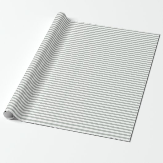 Elegantes silbernes Grau Stripes Packpapier (Ungerollt)