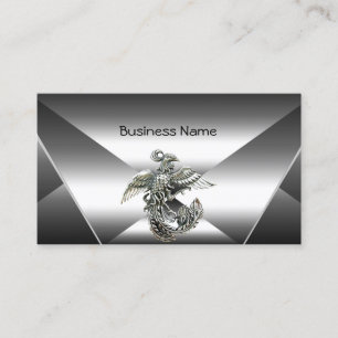 Elegantes silbernes Metall-Look-Chrom-Schmuck-Gesc Visitenkarte