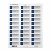 Elegantes silbernes Monogramm Navy Blau Rücksendea (Vorne)