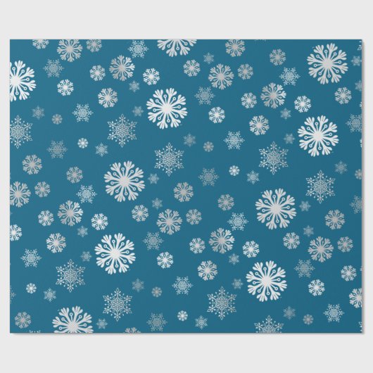 Elegantes silbernes Schneeflocken Geschenkpapier (Flach)