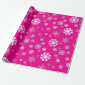 Elegantes silbernes Schneeflocken rosa Wrapping Pa Geschenkpapier (Ungerollt)