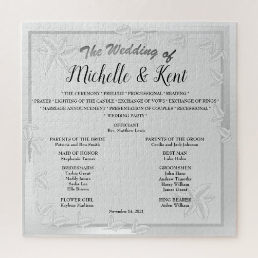 Elegantes Silberpuzzle für Hochzeiten Puzzle (Vertikal)