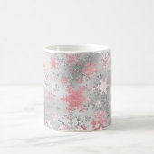 Elegantes Silberrosa Schneeflockenmuster Kaffeetasse (Mittel)