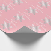 Elegantes Silberschneeflockenmuster Geschenkpapier (Ecke)