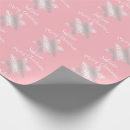 Elegantes Silberschneeflockenmuster Geschenkpapier