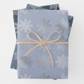 Elegantes Silberschneeflockenmuster Geschenkpapier Set (Beispiel)