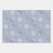 Elegantes Silberschneeflockenmuster Geschenkpapier Set (Vorderseite)