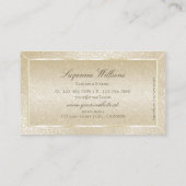 Elegantes Silk Cream Snake-Muster mit Monogramm Visitenkarte (Rückseite)