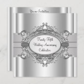 Elegantes Silver 25. Hochzeitstag Party Einladung (Vorne/Hinten)